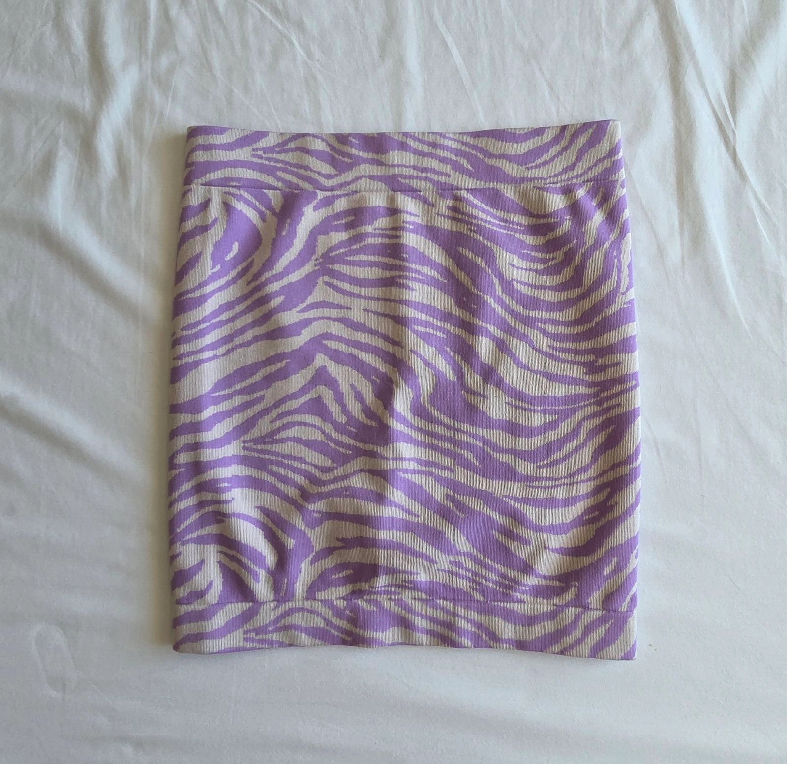 Paarse witte mini-rok met zebrapatroon Primark Maat S 36 – photo 3